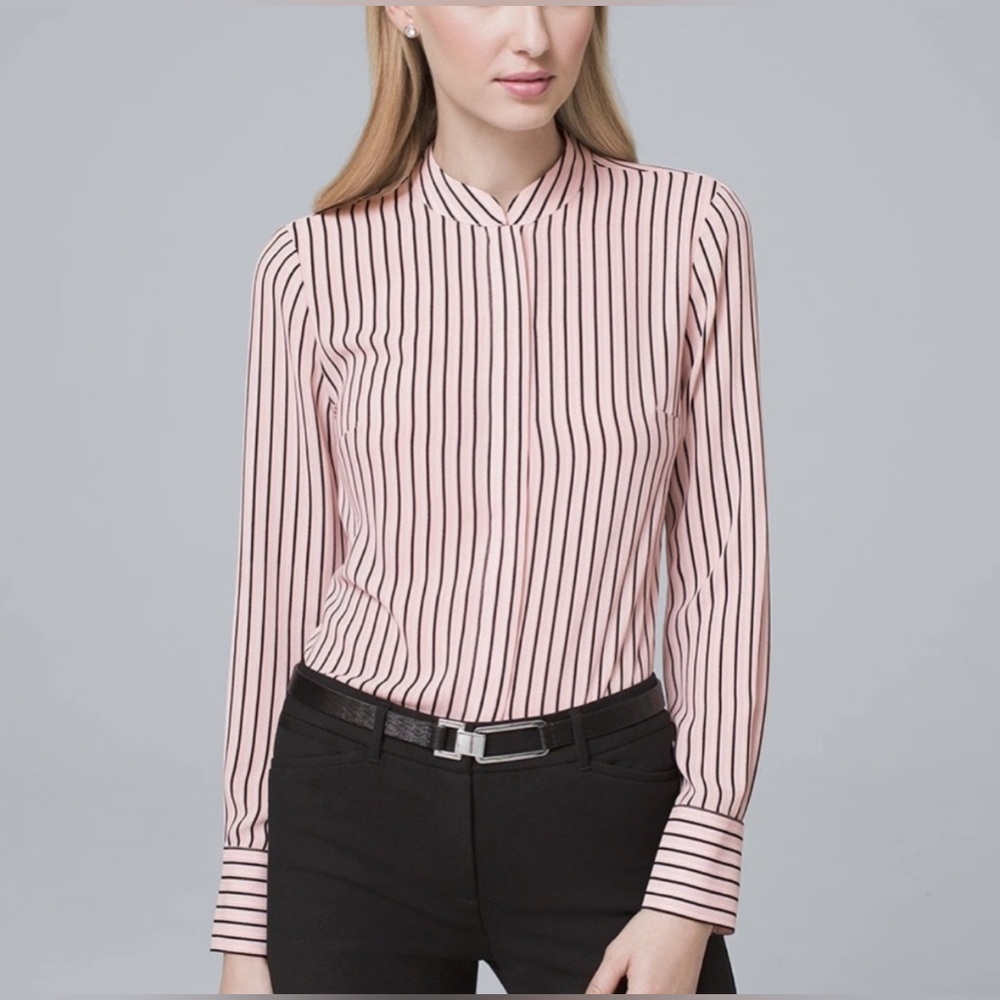 WHBM Pinstripe Blouse - Picture 3 of 7